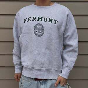Vintage University of Vermont Heavyweight Grey Crewneck Sweatshirt